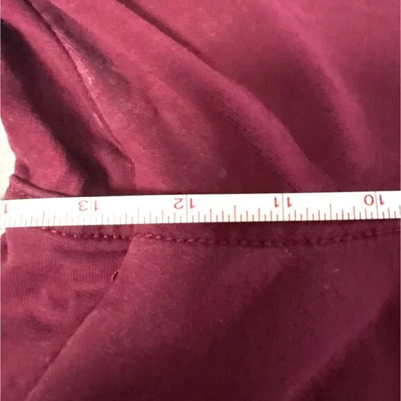 Catherines Womens Knit Jean Pull-On Pants 1X 18/20 Berry Vampire Dark Red Wine - Picture 5 of 6